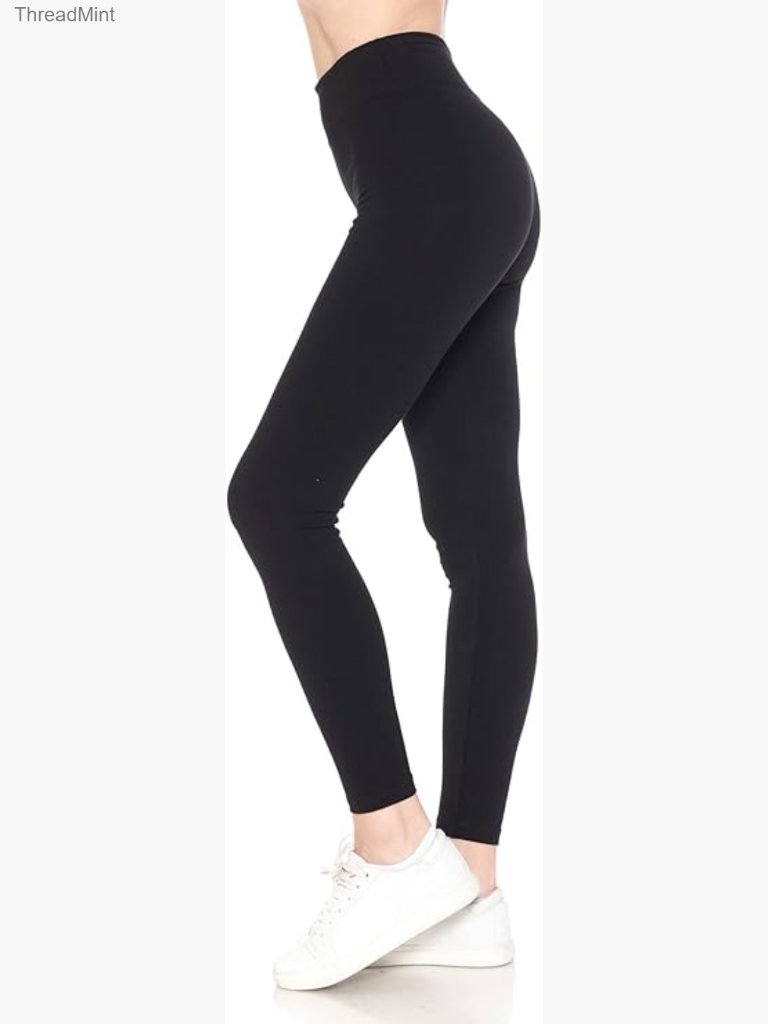 High Waisted Cotton Leggings - Soft Breathable Full Length Yoga